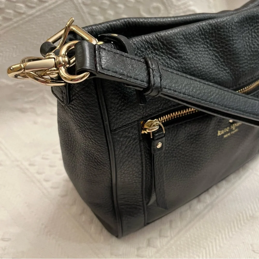 Kate Spade Black Pebbled 100% Cow Leather Crossbody Bag - Picture 2 of 15
